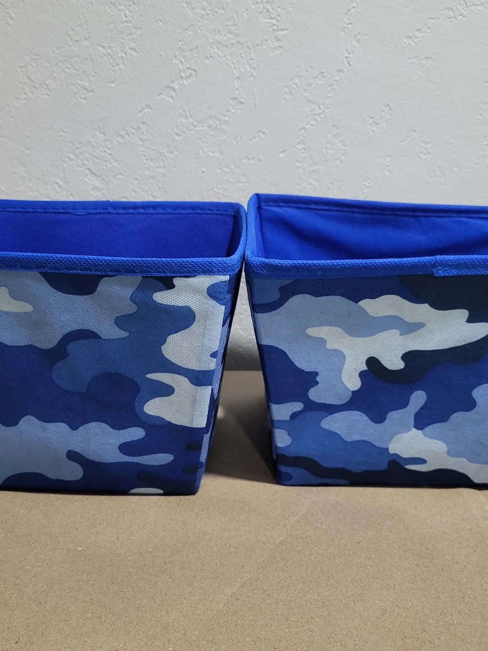 Blue Camo Fabric Storage Bins - Set of 2